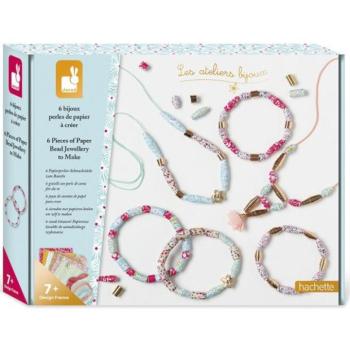 Janod Atelier Ékszerkészítő Készlet Papírgyöngyök 6 db 7 éves kortól
