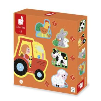 Janod Karton puzzle növekvő gyermekkel Farm kép