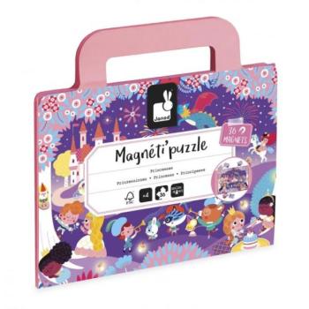 Janod Magnetipuzzle Hercegnők 36 db bőrönd formájában kép
