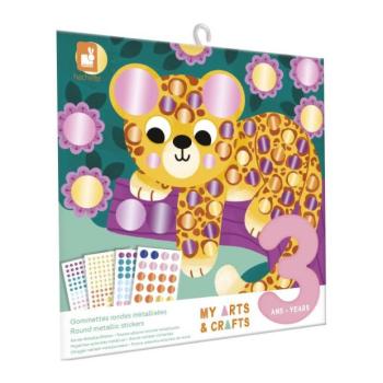 Janod My arts&crafts Mini Csillogó kerek matricák Tigris és barátai 3 éves kortól kép