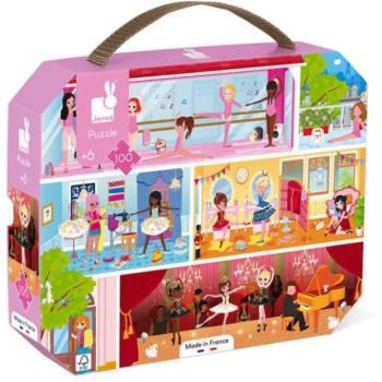 Janod Puzzle bőröndben Balettiskola 100 db kép