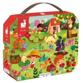 Janod Puzzle bőröndben Kert 36 db kép