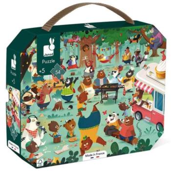 Janod Puzzle bőröndben Medvecsalád 54 db kép