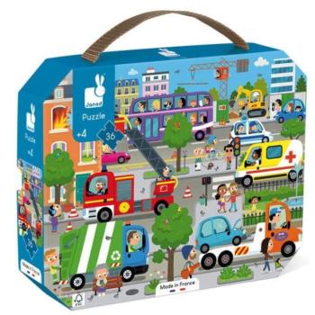 Janod Puzzle bőröndben Város 36 db kép