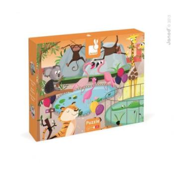 Janod Puzzle tapintásérzékelős Állatok az Állatkertben textúrával 20 db érzékelős kép
