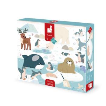 Janod Puzzle tapintású szenzoros Sarkkör különböző felületekkel 20 db