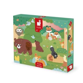 Janod Puzzle tapintható érzékelős Erdő különböző felületekkel 20 db kép