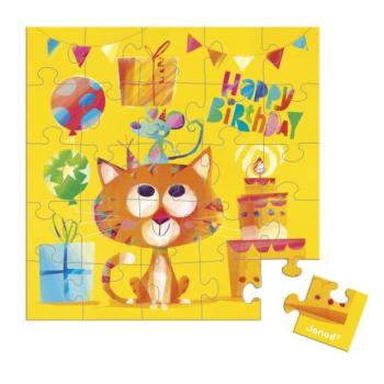 Janod Születésnapi üdvözlet puzzle Macskával kép