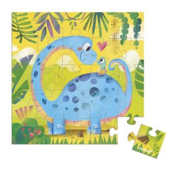 Janod Születésnapi üdvözlet puzzle Mama és baba dinoszaurusz kép