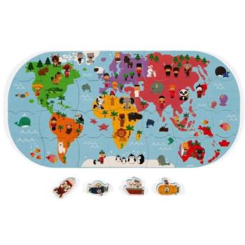 Janod vízi játék puzzle Világtérkép 28 db kép