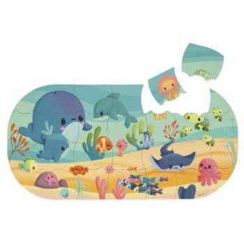 Janod Vízijáték Puha fürdő puzzle Tengeri állatok 28 db kép