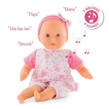 Játékbaba Bebe Calin Loving & Melodies Features Corolle inetraktív 4 hanggal és 3 dallammal barna pislogó szemekkel 30 cm 18 hó-tól kép
