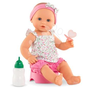 Játékbaba Emma iszik és pisil Bath Baby Flowers Mon Grand Poupon Corolle kék pislogó szemekkel és 3 kiegészítővel 36 cm 24 hó-tól kép
