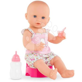 Játékbaba Emma iszik és pisil Mon Grand Poupon Corolle kék pislogó szemekkel és 3 kiegészítővel 36 cm 24 hó-tól kép