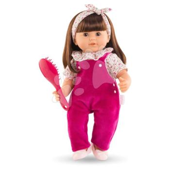 Játékbaba Julie Pink Grenadine Mon Grand Poupon Corolle barna pislogó szemekkel és hosszú barna hajjal fésűvel 36 cm