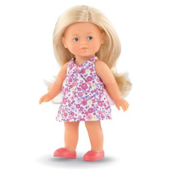 Játékbaba Mini Corolline Rosy Les Trendies Corolle kék szemekkel és rózsaszín virágokkal díszített ruhácskában 20 cm 3 évtől kép