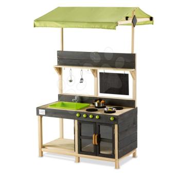 Játékkonyha cédrusból csapteleppel Yummy 300 Outdoor Play Kitchen Exit Toys kültéri tetővel sütővel és konyhai eszközökkel 24 hó-tól kép