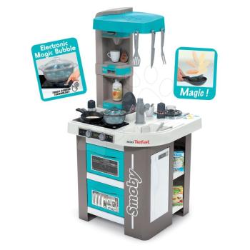 Játékkonyha elektronikus Tefal Studio 360° Bubble Smoby türkíz, mágikus bugyogással és 28 kiegészítővel kép