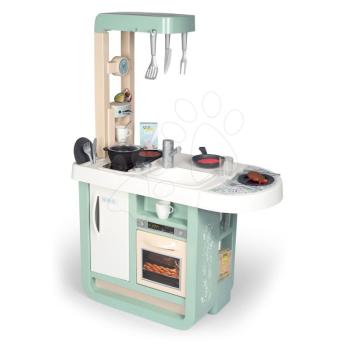 Játékkonyha hangokkal Cherry Kitchen Green Smoby étkezőrésszel sütővel hűtővel és 25 kiegészítővel kép