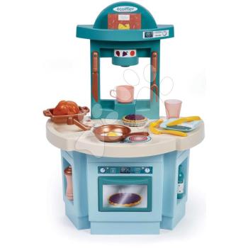 Játékkonyha legkisebbeknek My 1st Kitchen Vert Azur Écoiffier étkezőgarnitúrával és étellel 18 kiegészítő 60 cm magas 18 hó-tól kép