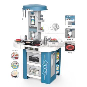 Játékkonyha műszaki felszereléssel Tech Edition Smoby elektronikus hangokkal és fényekkel és 35 kiegészítővel 100 cm magas kép