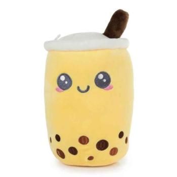 KAWAII BUBBLE TEA sárga plüss játék 22cm kép