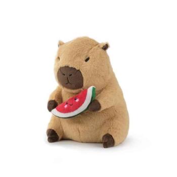 KAWAII Kapibara dinnyével plüss játék 22 cm kép