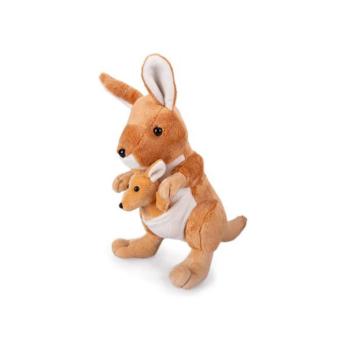 Kenguru plüss 29 cm álló kölyökkel