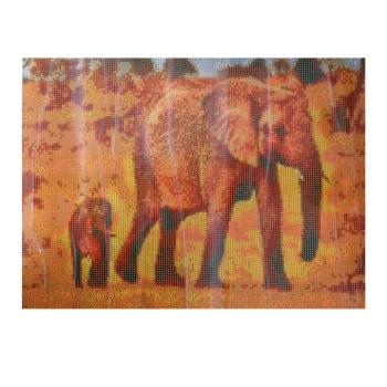 Kézműves strasszkő/gyémánt kirakó készlet sablonnal és strasszkövekkel - elefántok - 40 x 50 cm (BBR) kép