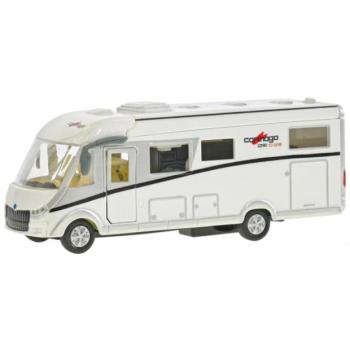 Kids Globe Traffic Carthago lakókocsi 16cm fém hátlap elemekkel, lámpával kép
