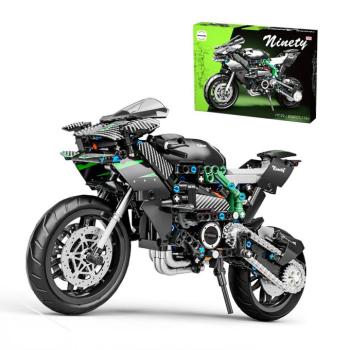 Kilencven motorkerékpár technikai építőjáték 1:8, 806 darabos, zöld MT1613 kép
