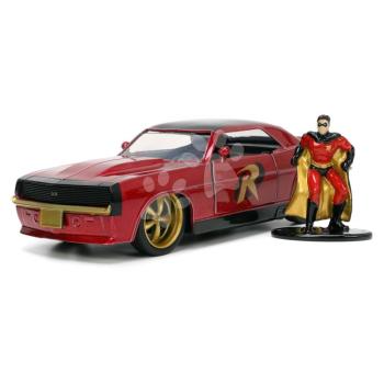 Kisautó DC Chevy Camaro 1969 Jada fém nyitható ajtókkal és Robin figurával hossza 13 cm 1:32 kép
