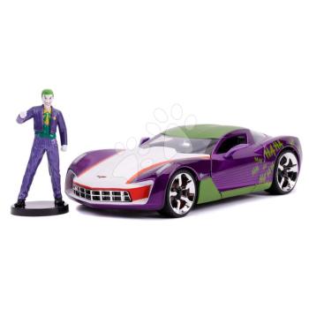 Kisautó DC Chevy Corvette Stingray 2009 Jada fém nyitható részekkel és Joker figurával hossza 20 cm 1:24 kép