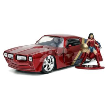 Kisautó DC Pontiac Firebird 1972 Jada fém nyitható ajtókkal és Wonder Woman figurával hossza 13 cm 1:32 kép