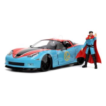 Kisautó Marvel Doctor Strange Chevy Corvette 2006 Jada fém nyitható részekkel és Doktor Strange figurával hossza 22 cm 1:24 kép