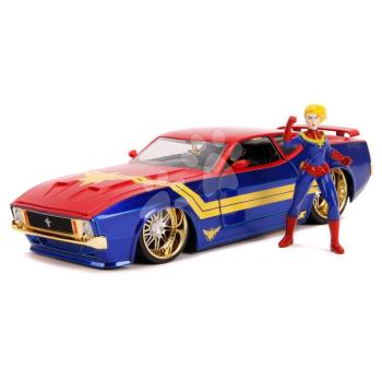 Kisautó Marvel Ford Mustang Mach 1973 Jada fém nyitható részekkel és Marvel kapitány figurával 18 cm 1:24 kép