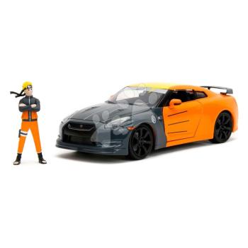 Kisautó Nissan GT-R 2009 Jada fém nyitható részekkel és Naruto figura hossza 20 cm 1:24 kép