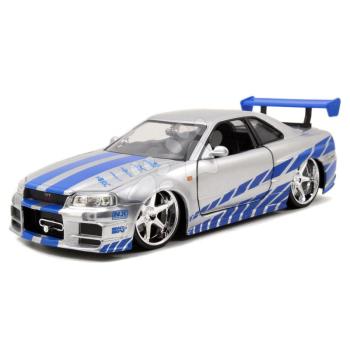 Kisautó Nissan Skyline GT-R 2002 Fast & Furious Jada fém nyitható részekkel 19 cm hosszú 1:24 kép