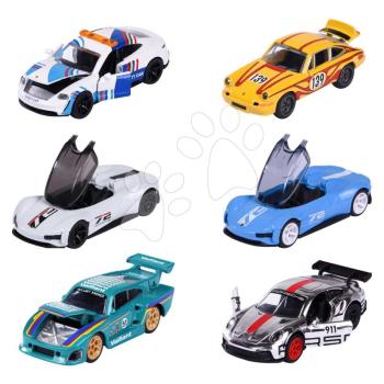 Kisautó Porsche Motorsport Deluxe Majorette fémből és gyűjtődoboz 7,5 cm hosszú 6 fajta kép