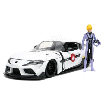Kisautó Robotech ´20 Toyota Supra Jada fém nyitható részekkel és Roy Fokker akciófigurával hossza 20 cm 1:24 kép