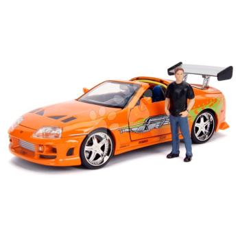 Kisautó Toyota Supra 1995 Fast & Furious Jada fém nyitható részekkel és Brian O´Connor figurával hossza 21 cm 1:24 kép