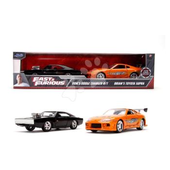 Kisautó Toyota Supra a Dodge Charger 1970 Fast & Furious Twin Pack Jada fém nyitható ajtókkal hossza 12 cm 1:32 kép
