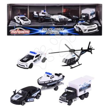 Kisautók rendőrségi járművek Police Force 4 Pieces Giftpack Majorette fém 4 fajta ajándékcsomagolásban 7,5 cm hosszú kép