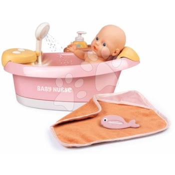 Kiskád működő zuhanyrózsával Balneo Bath Soft Baby Nurse Smoby Jacuzzi fürdő LED világítással és buborékoló funkcióval elektronikus kép