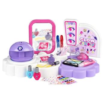 Kozmetikai sarok tükörrel 3in1 Glam 3in1 Glow Studio Smoby körömstúdióval tetoválóstúdióval 21 kiegészítővel valódi kozmetikumokkal 6 évtől kép