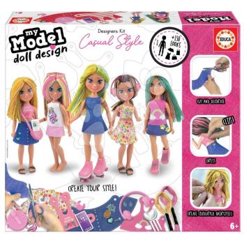 Kreatív alkotás Design Your Doll Casual Style Educa készítsd el saját városi játékbabádat az 5 modellből 6 évtől kép