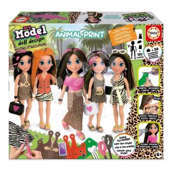 Kreatív alkotás My Model Doll Design Animal Print Educa alkosd meg saját állatkás stílusú babádat 5 moell 6 évtől EDU20098 kép