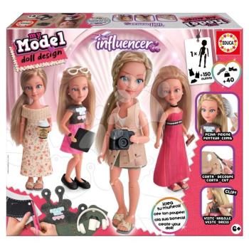 Kreatív alkotás My Model Doll Influencer Style Educa Alkosd meg saját influencer babádat 40 kiegészítővel 6 évtől kép