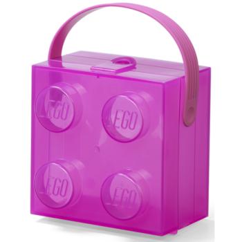 LEGO doboz fogantyúval - áttetsző lila kép