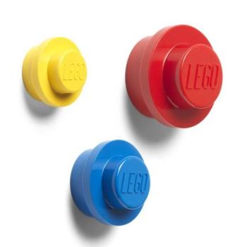 LEGO® fali akasztó, 3 db - sárga, kék, piros kép